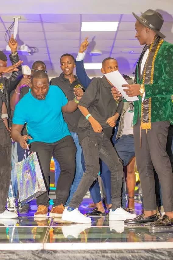 Guests dancing on the lit floor as the celebration gets going